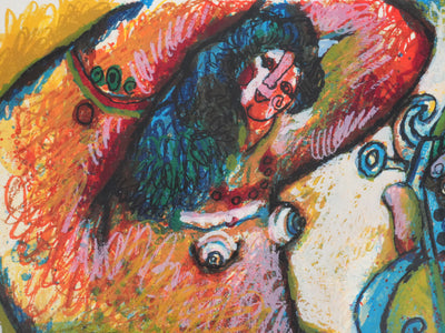 Theo TOBIASSE : Bethsabée et le violon de David, Lithographie originale signée