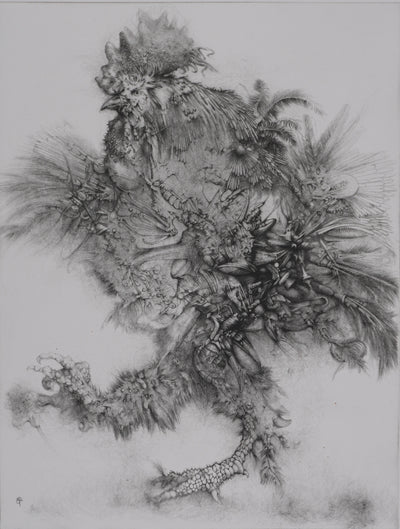 André BEGUIN : Le coq, Gravure originale signée