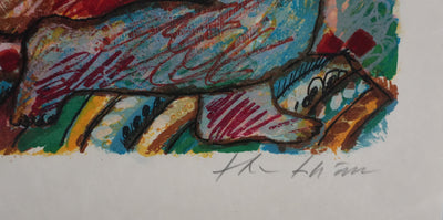 Theo TOBIASSE : Léa en chasseresse et la pomme, Lithographie originale signée