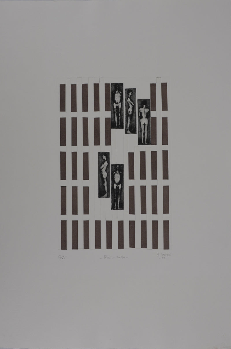 Vincent BUSSON : Abstraction corporel, Gravure originale signée