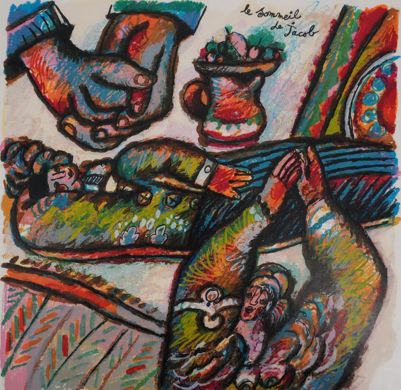 Theo TOBIASSE : Le sommeil de Jacob, Lithographie originale signée