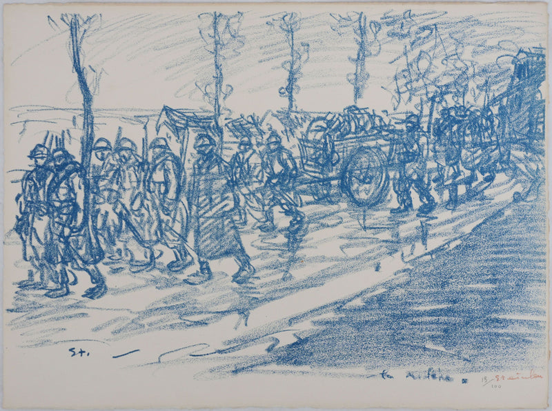 Théophile Alexandre STEINLEN : La relève, Lithographie originale signée