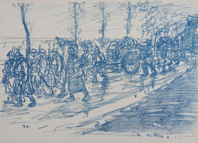 Théophile Alexandre STEINLEN : La relève, Lithographie originale signée