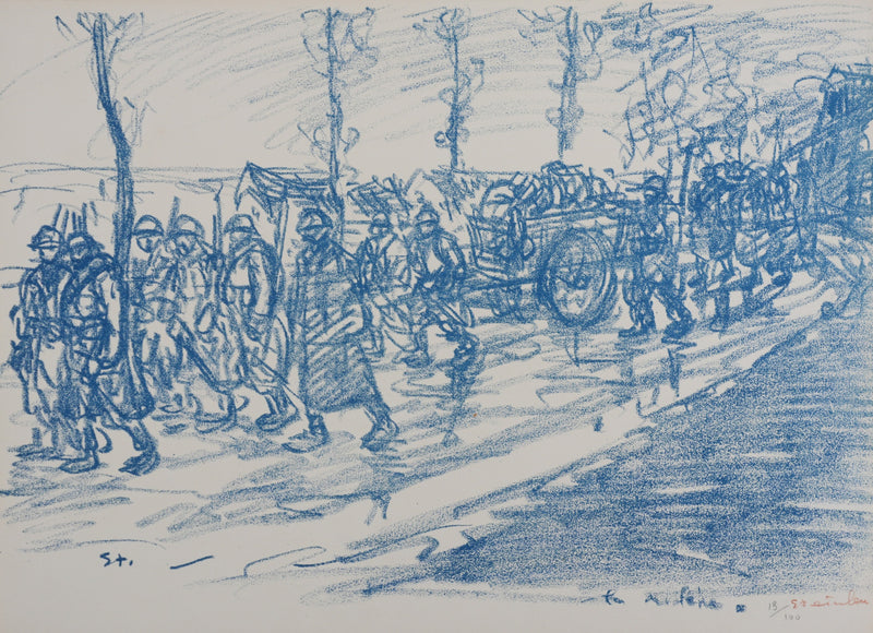 Théophile Alexandre STEINLEN : La relève, Lithographie originale signée