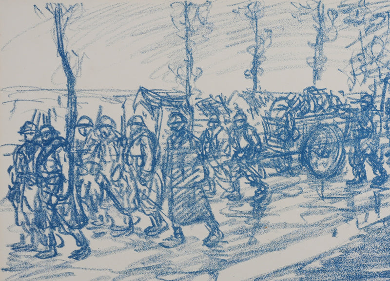 Théophile Alexandre STEINLEN : La relève, Lithographie originale signée