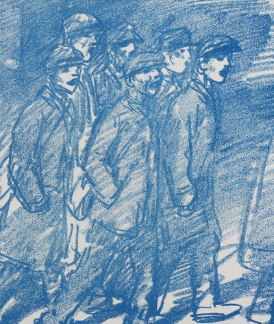 Théophile Alexandre STEINLEN : La marche bleue, Lithographie originale signée