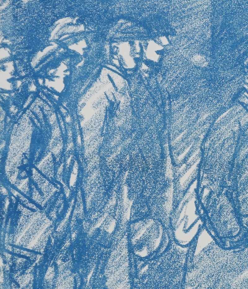 Théophile Alexandre STEINLEN : La marche bleue, Lithographie originale signée