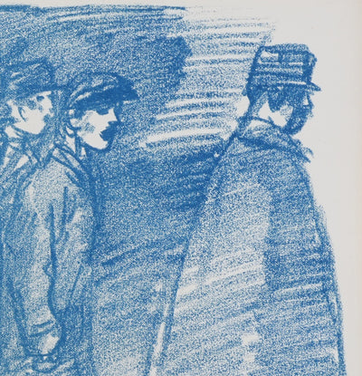 Théophile Alexandre STEINLEN : La marche bleue, Lithographie originale signée