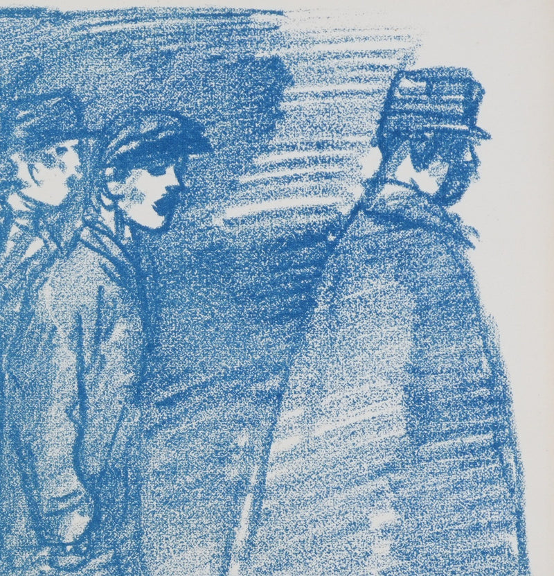 Théophile Alexandre STEINLEN : La marche bleue, Lithographie originale signée
