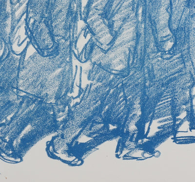 Théophile Alexandre STEINLEN : La marche bleue, Lithographie originale signée