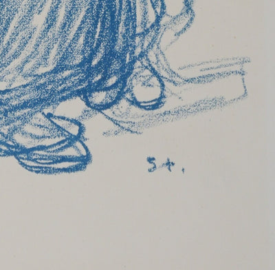 Théophile Alexandre STEINLEN : Femme de trois quart et ses trois enfants, Lithographie originale signée