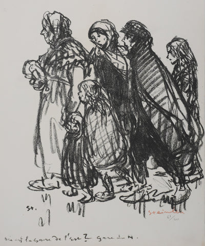 Théophile Alexandre STEINLEN : Où est la gare de l'Est ? La gare du Nord ?, Lithographie originale signée