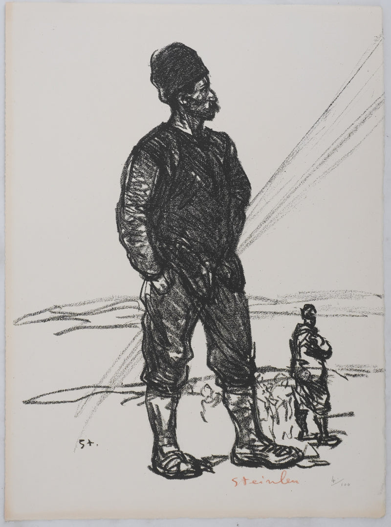 Théophile Alexandre STEINLEN : Homme serbe, Lithographie originale signée