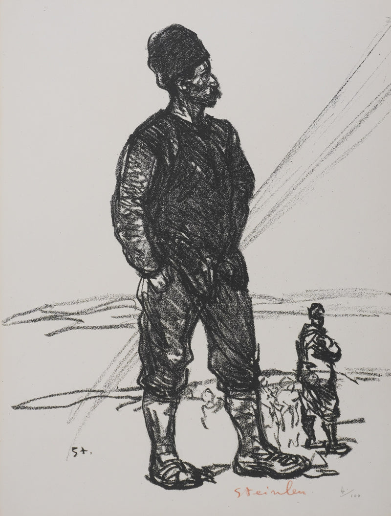 Théophile Alexandre STEINLEN : Homme serbe, Lithographie originale signée