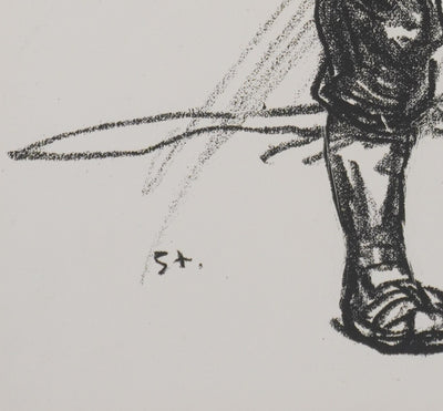 Théophile Alexandre STEINLEN : Homme serbe, Lithographie originale signée