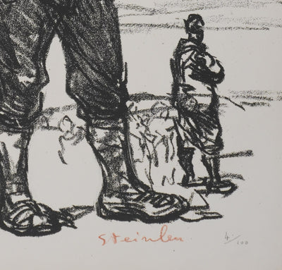 Théophile Alexandre STEINLEN : Homme serbe, Lithographie originale signée