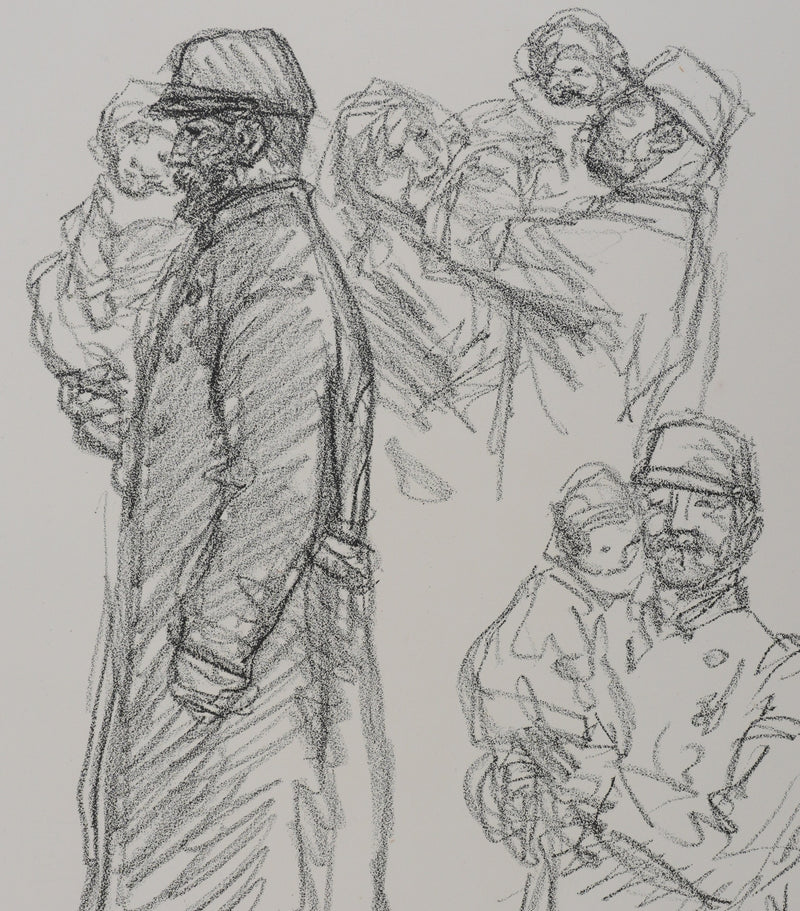 Théophile Alexandre STEINLEN : Soldat en képi portant un enfant, Lithographie originale signée