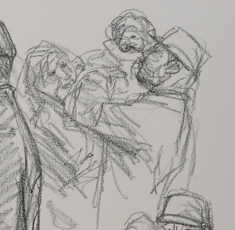 Théophile Alexandre STEINLEN : Soldat en képi portant un enfant, Lithographie originale signée