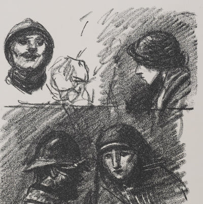 Théophile Alexandre STEINLEN : Soldat et infirmière, Lithographie originale signée