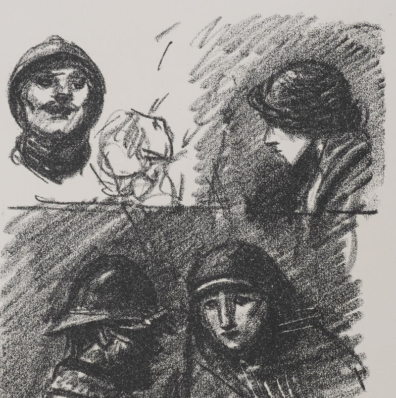 Théophile Alexandre STEINLEN : Soldat et infirmière, Lithographie originale signée