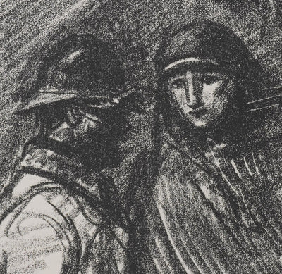 Théophile Alexandre STEINLEN : Soldat et infirmière, Lithographie originale signée