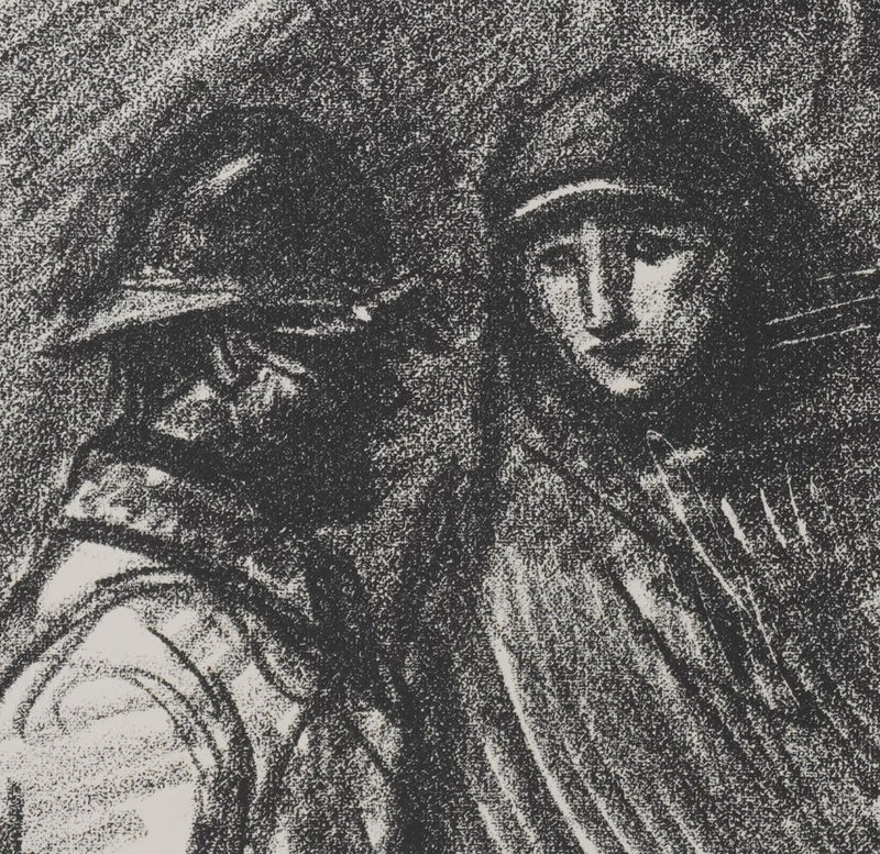 Théophile Alexandre STEINLEN : Soldat et infirmière, Lithographie originale signée