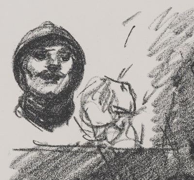 Théophile Alexandre STEINLEN : Soldat et infirmière, Lithographie originale signée