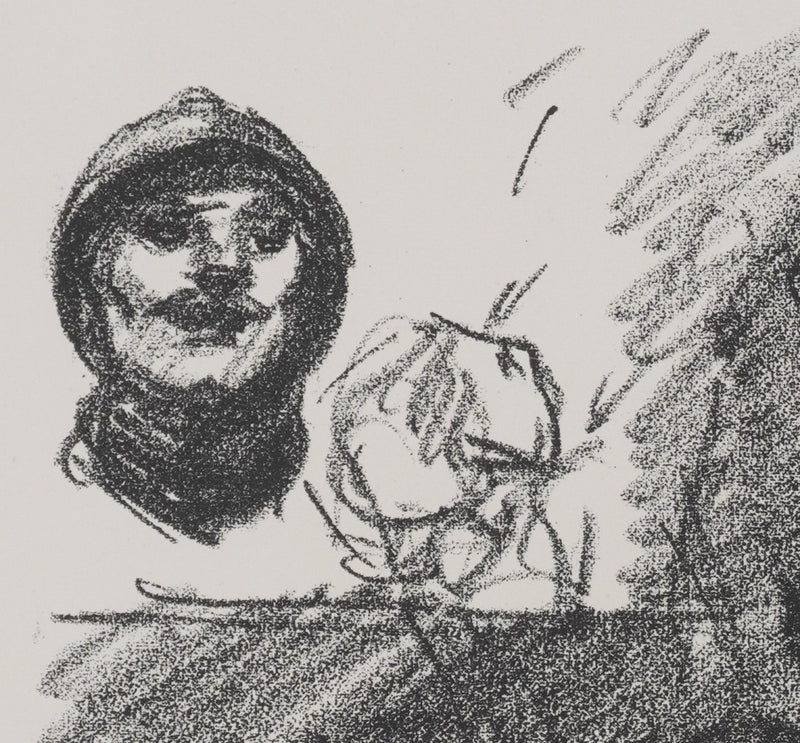 Théophile Alexandre STEINLEN : Soldat et infirmière, Lithographie originale signée