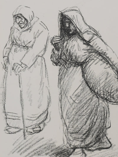 Théophile Alexandre STEINLEN : Trois femmes serbes, Lithographie originale signée