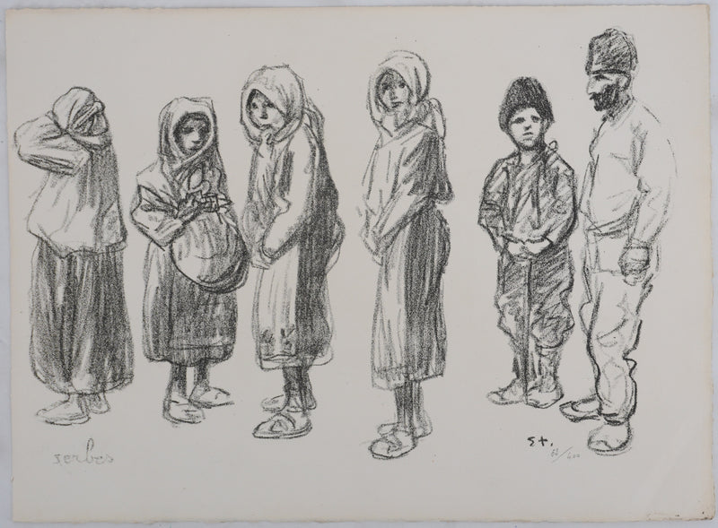Théophile Alexandre STEINLEN : Serbes, Lithographie originale signée