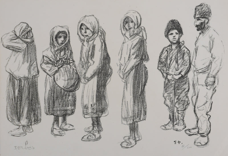 Théophile Alexandre STEINLEN : Serbes, Lithographie originale signée