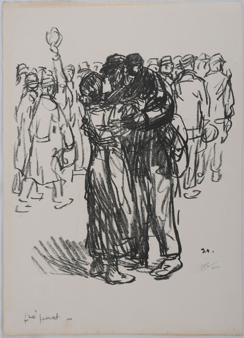 Théophile Alexandre STEINLEN : Le départ, Lithographie originale signée