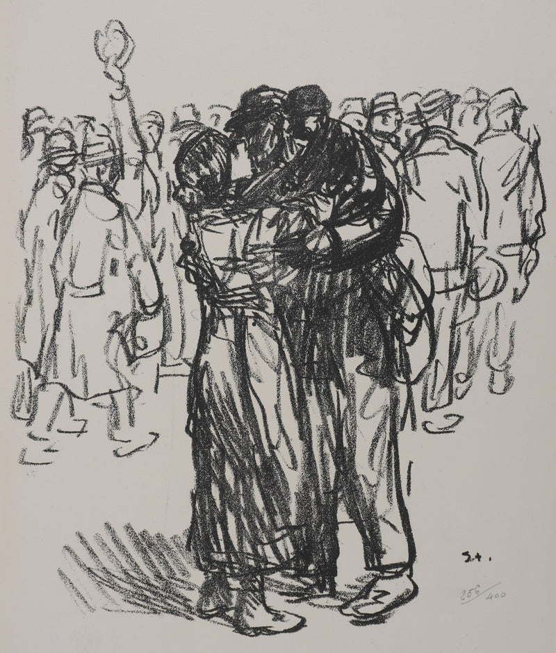 Théophile Alexandre STEINLEN : Le départ, Lithographie originale signée