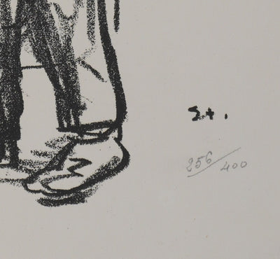 Théophile Alexandre STEINLEN : Le départ, Lithographie originale signée