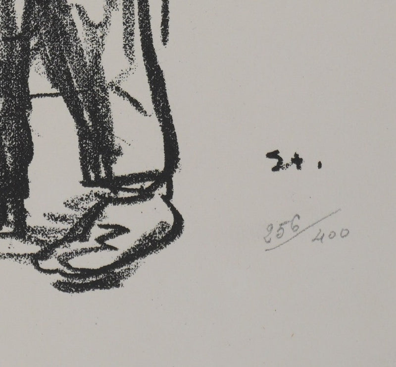 Théophile Alexandre STEINLEN : Le départ, Lithographie originale signée
