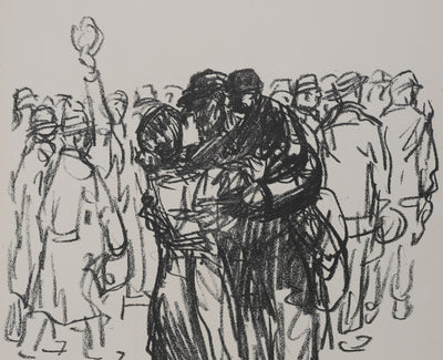 Théophile Alexandre STEINLEN : Le départ, Lithographie originale signée