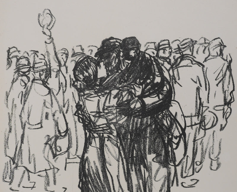 Théophile Alexandre STEINLEN : Le départ, Lithographie originale signée