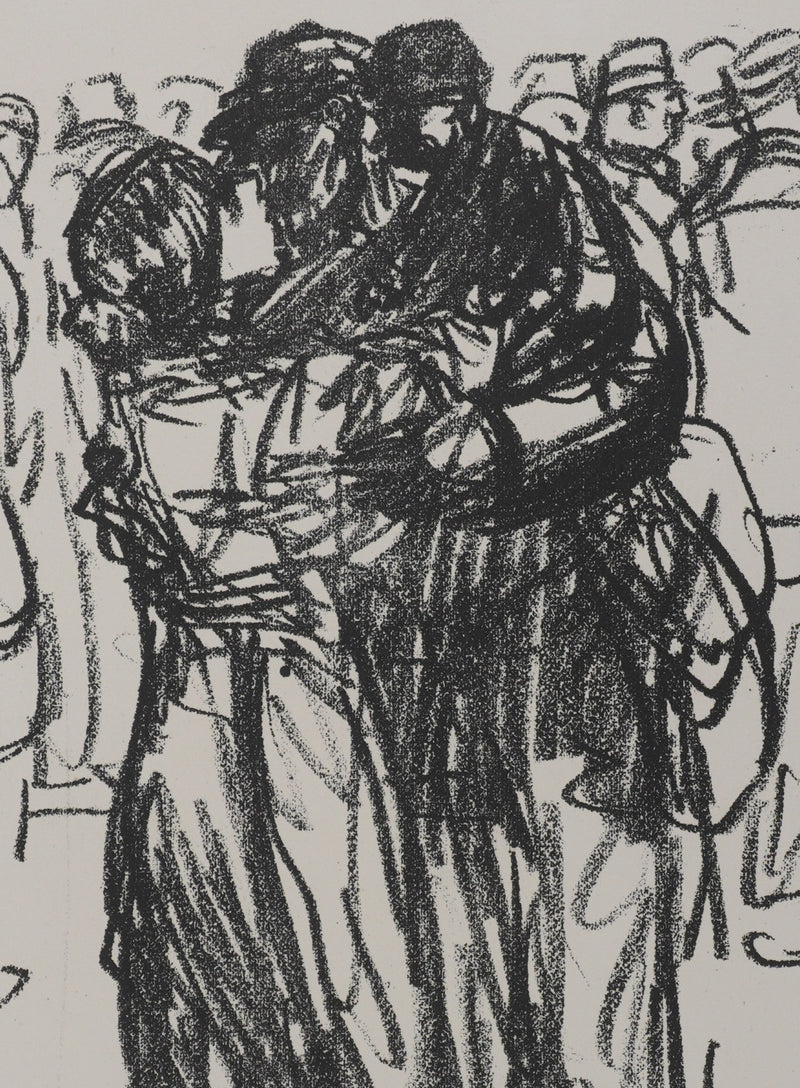 Théophile Alexandre STEINLEN : Le départ, Lithographie originale signée