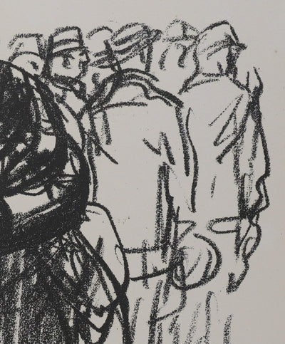 Théophile Alexandre STEINLEN : Le départ, Lithographie originale signée