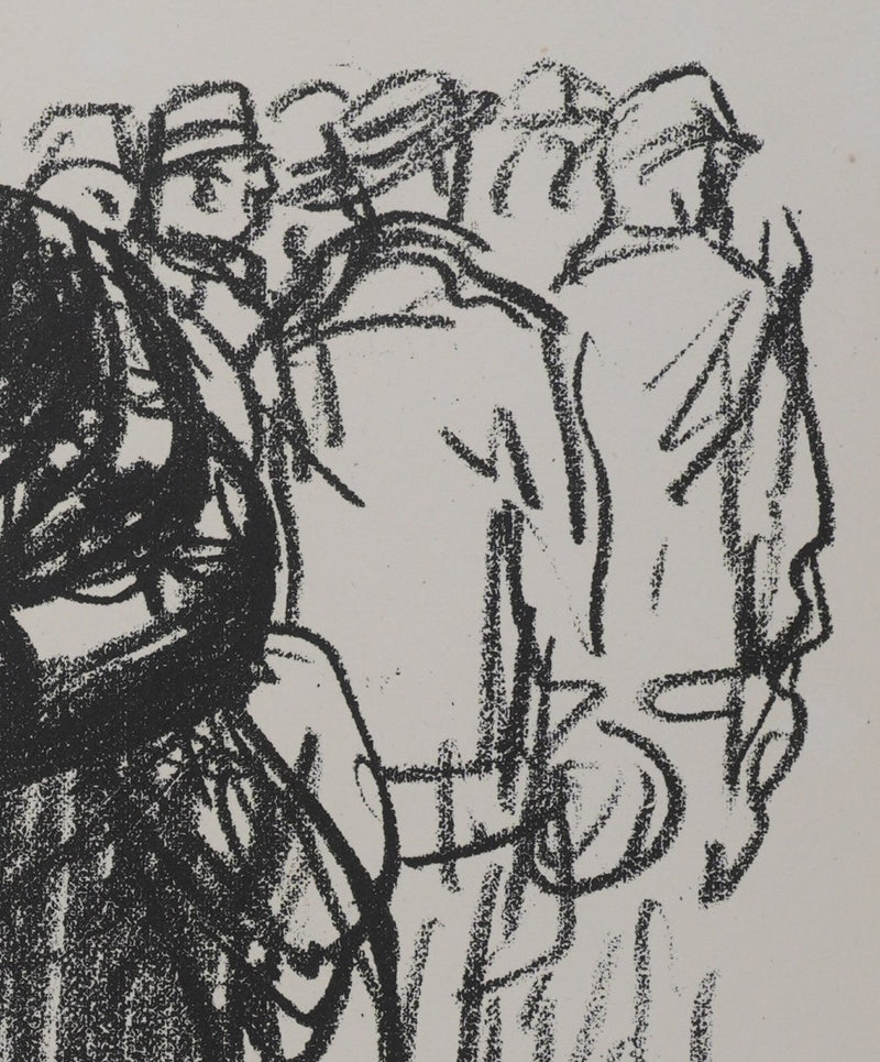 Théophile Alexandre STEINLEN : Le départ, Lithographie originale signée