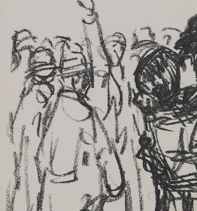 Théophile Alexandre STEINLEN : Le départ, Lithographie originale signée