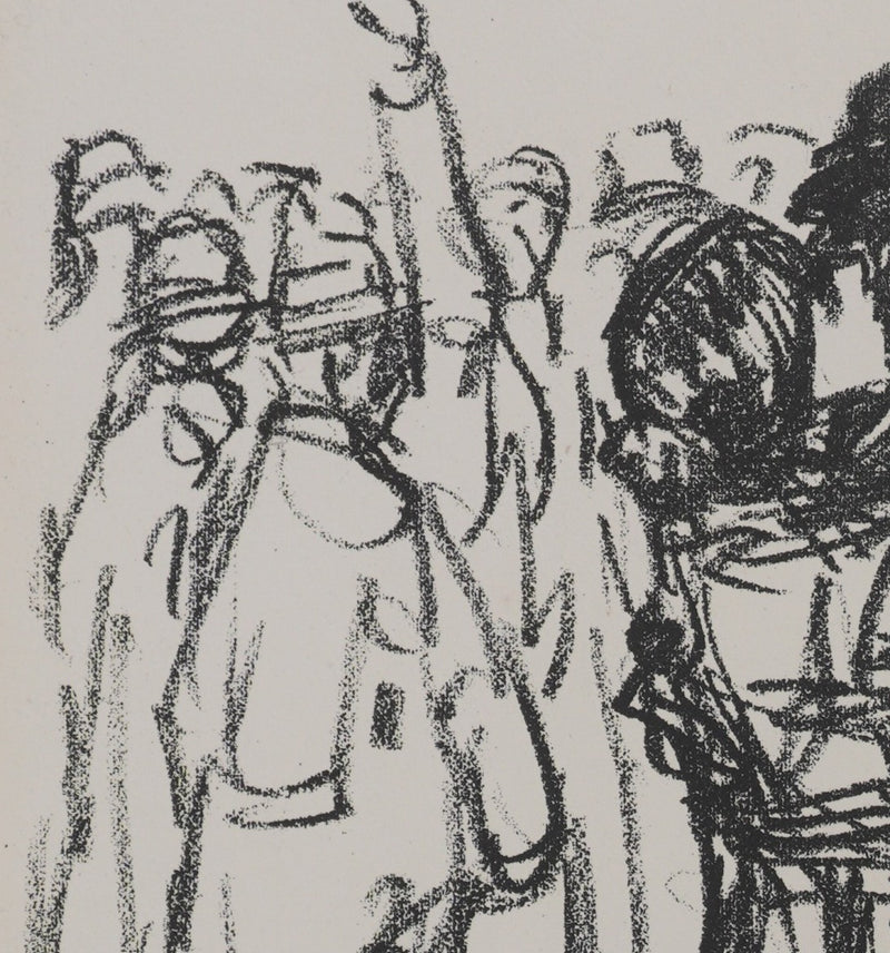 Théophile Alexandre STEINLEN : Le départ, Lithographie originale signée