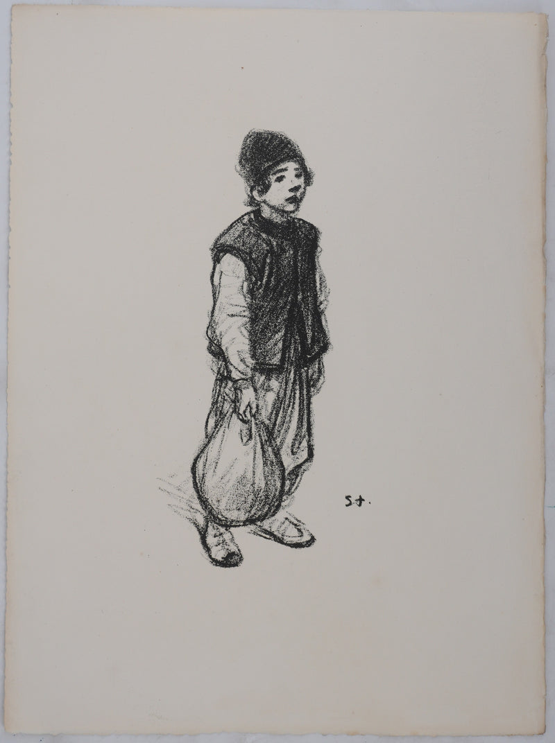 Théophile Alexandre STEINLEN : Enfant serbe, Lithographie originale signée