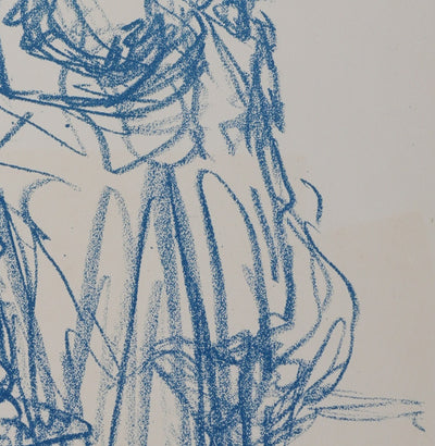 Théophile Alexandre STEINLEN : Femme de profil et ses trois enfants, Lithographie originale signée