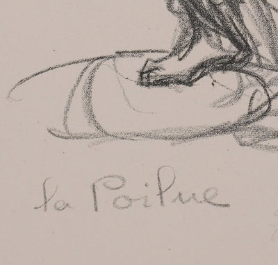 Théophile Alexandre STEINLEN : La poilue, Lithographie originale signée
