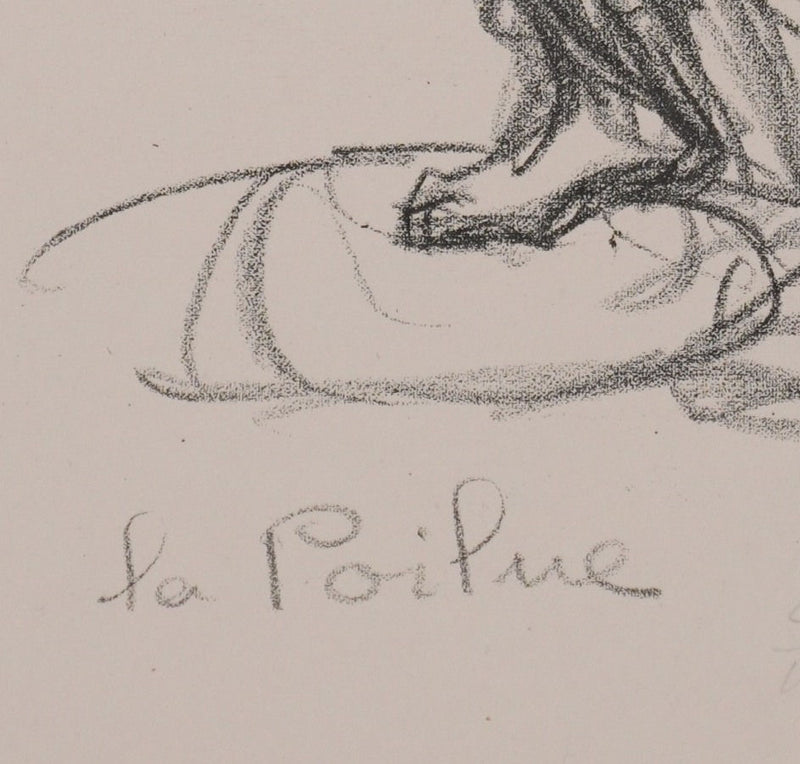 Théophile Alexandre STEINLEN : La poilue, Lithographie originale signée