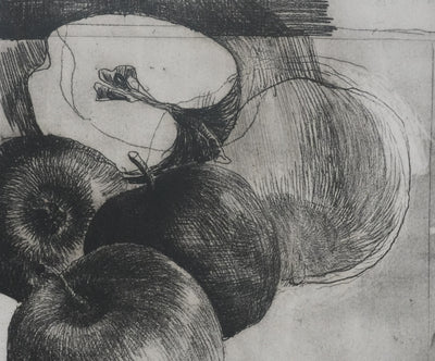 Safet ZEC : Nature morte aux pommes, Gravure originale signée