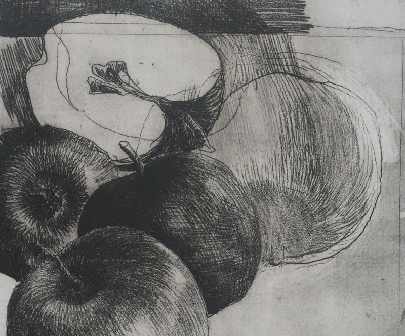 Safet ZEC : Nature morte aux pommes, Gravure originale signée