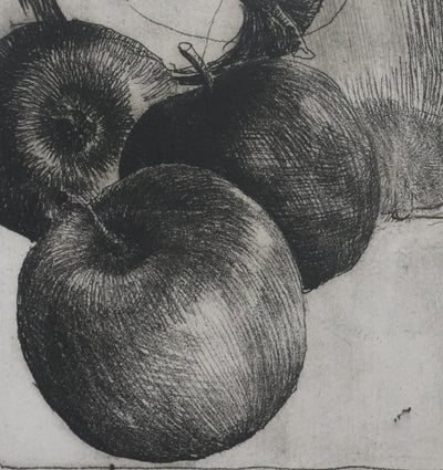 Safet ZEC : Nature morte aux pommes, Gravure originale signée