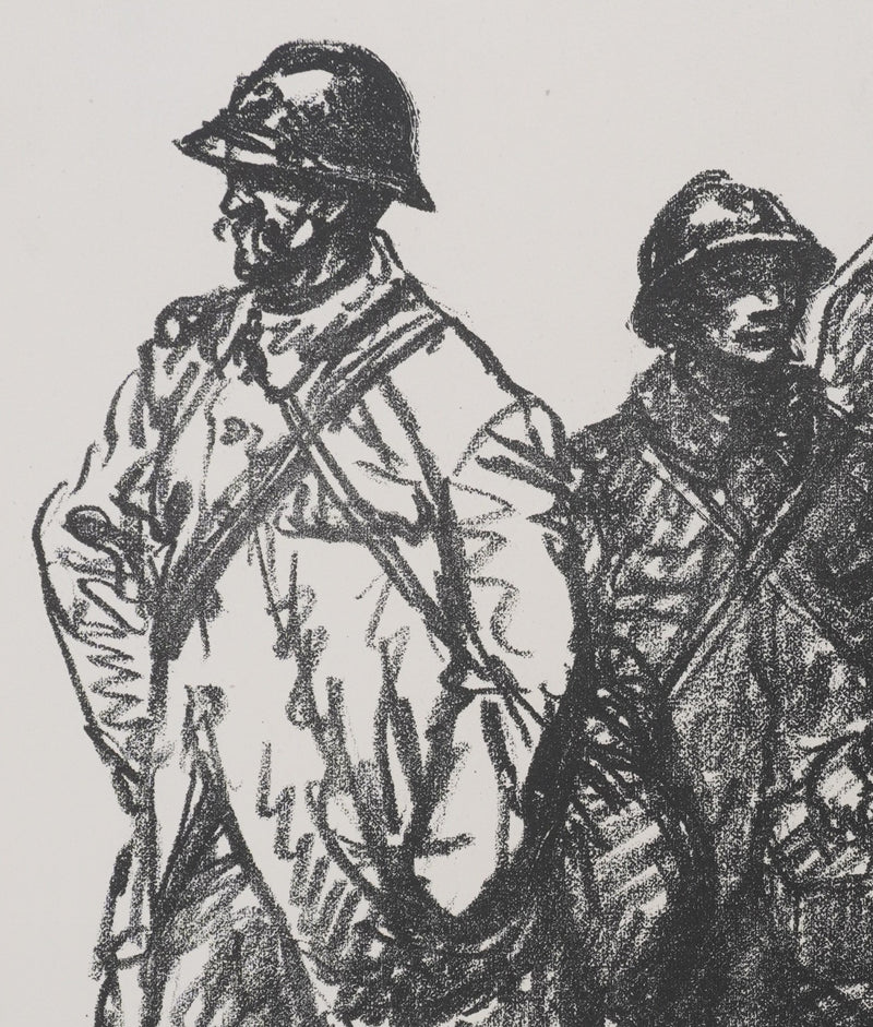 Théophile Alexandre STEINLEN : Au cantonnement, Lithographie originale signée